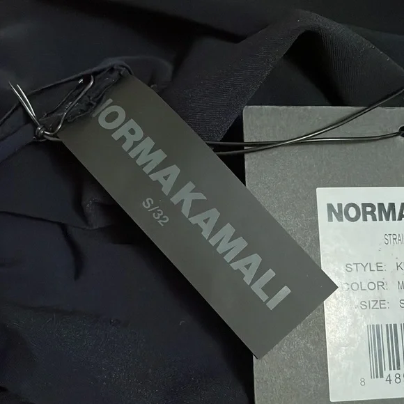 Norma Kamali High-Waist Straight Leg Pant in Midnight Blue - Picture 12 of 12